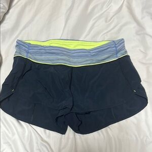 Lululemon Athletica Blue and Yellow Athletic Shorts